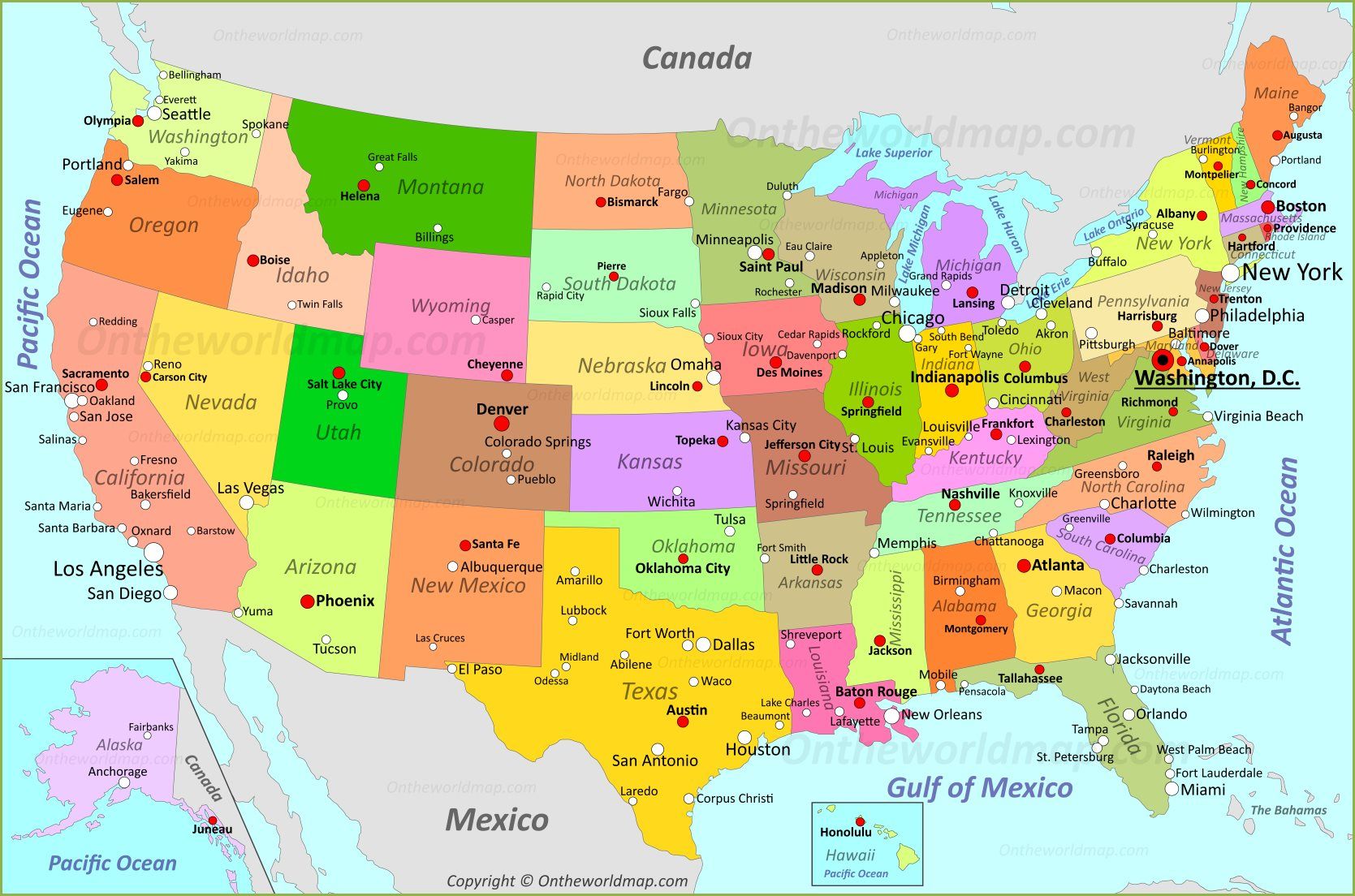 USA Map. Maps of United States of America (USA, U.S.)