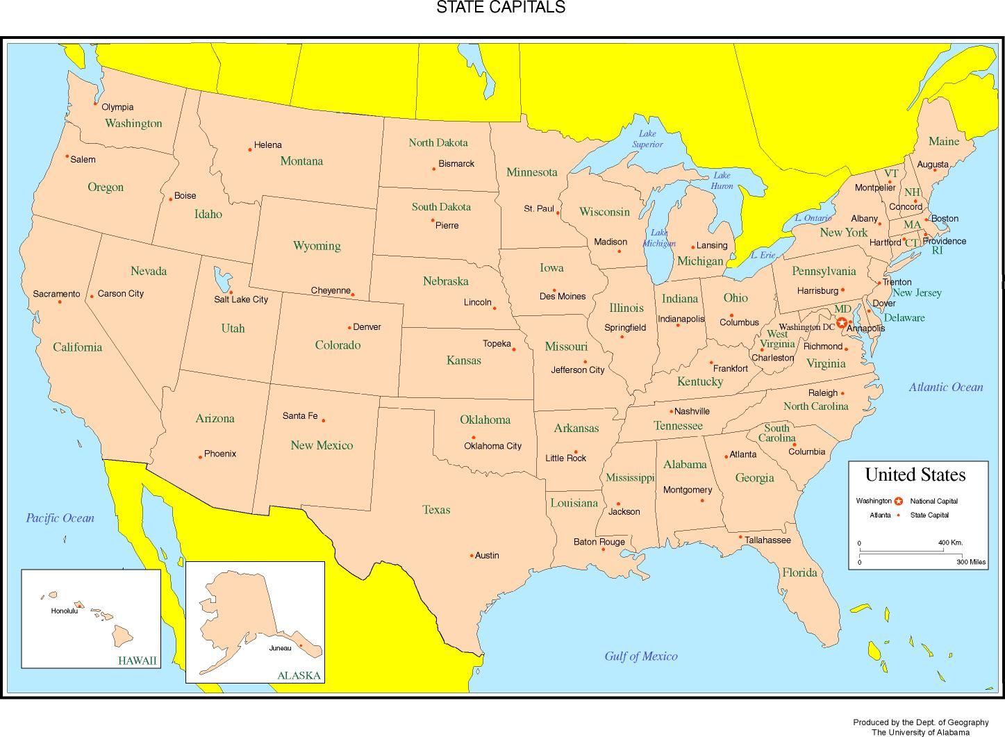 United States Labeled Map