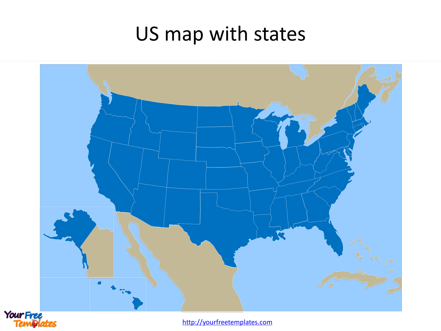 Free US map with states PowerPoint
