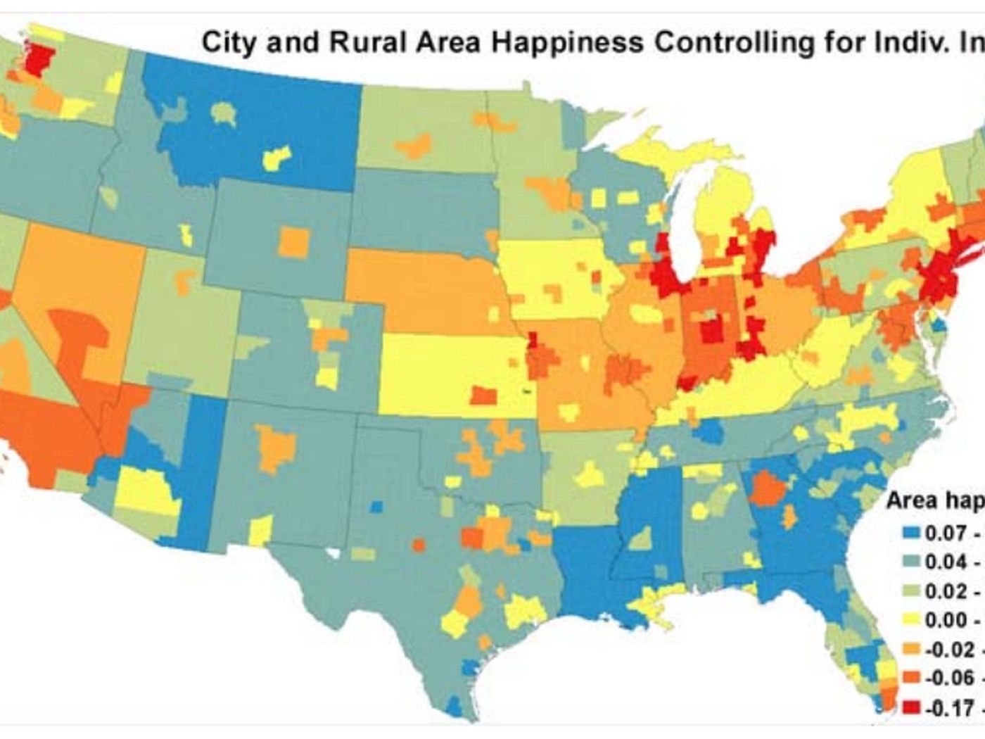 Map: The happiest places in America