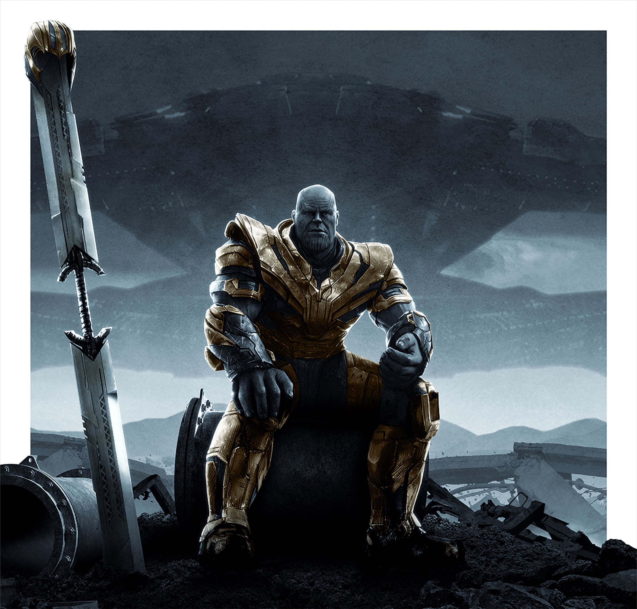 Thanos Sitting In Avengers Endgame 1680x1050 Resolution