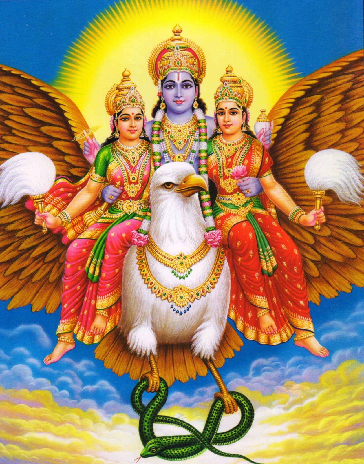 Hindu God Wallpaper Full HD Vishnu With Garuda