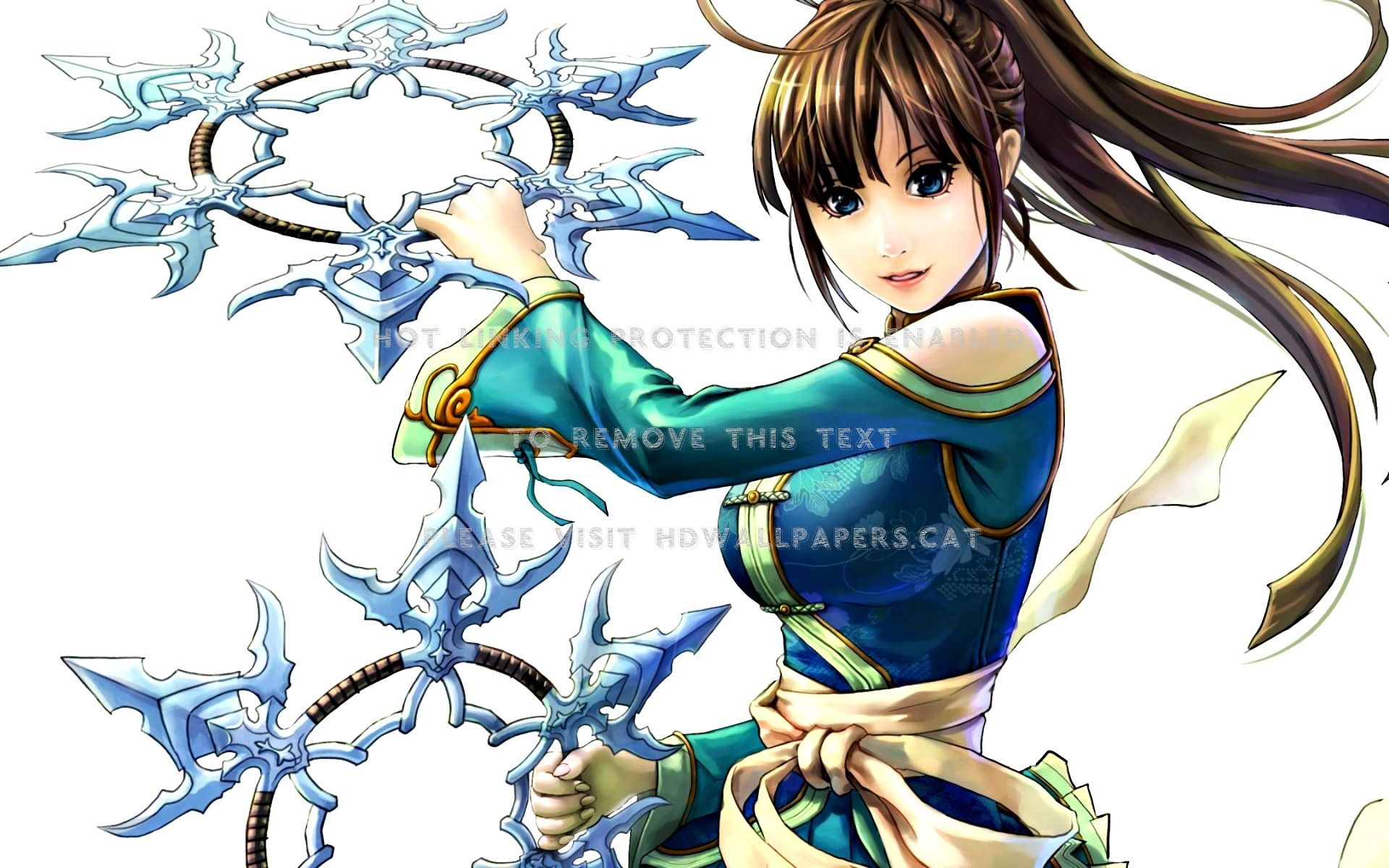 Fighter I Chen Lin White Girl Blue Anime