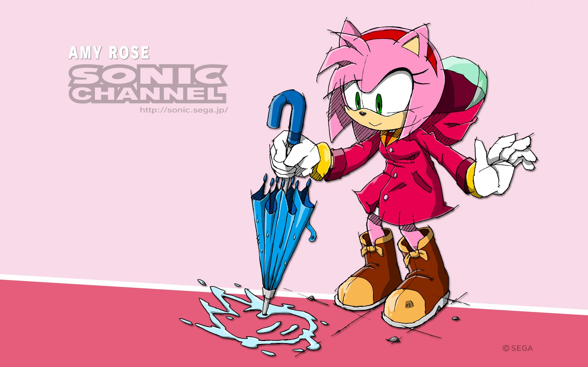 I just noticed that she's drawing Sonic's face with the rain