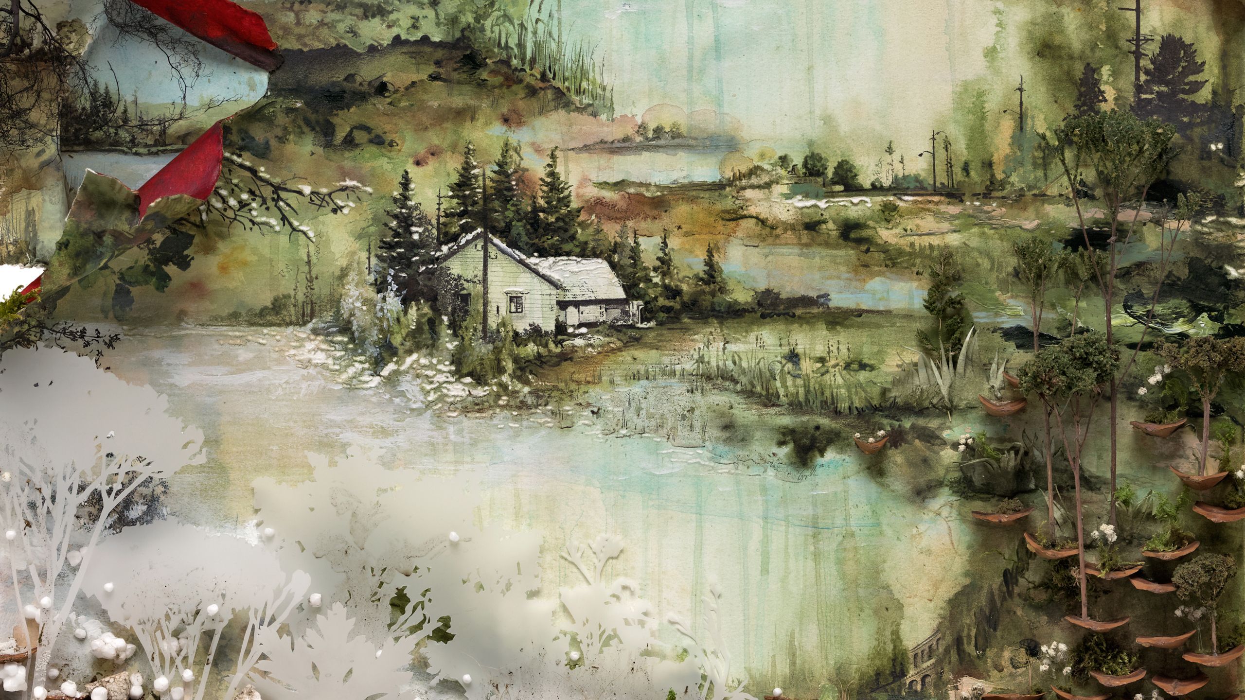 Bon Iver album cover by Gregory Euclide. Wallpaper project