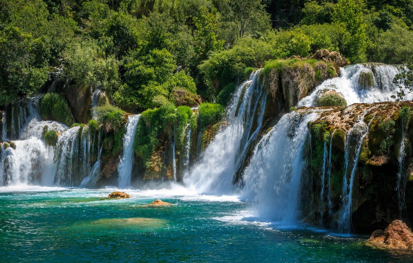 Wallpaper waterfalls, Croatia, Krka National Park image