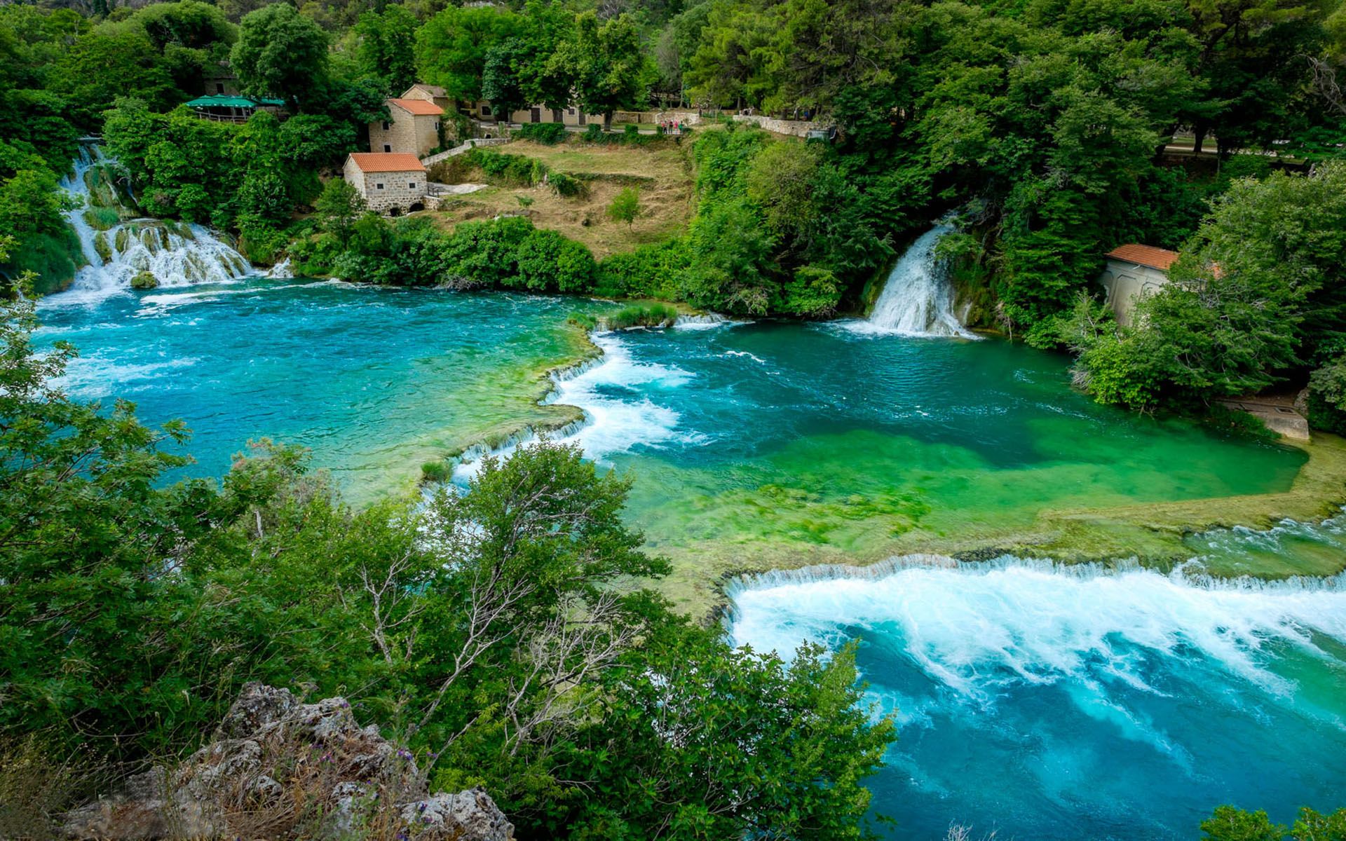 Plitvice Lakes Waterfalls On The River Krka National Park Croatia