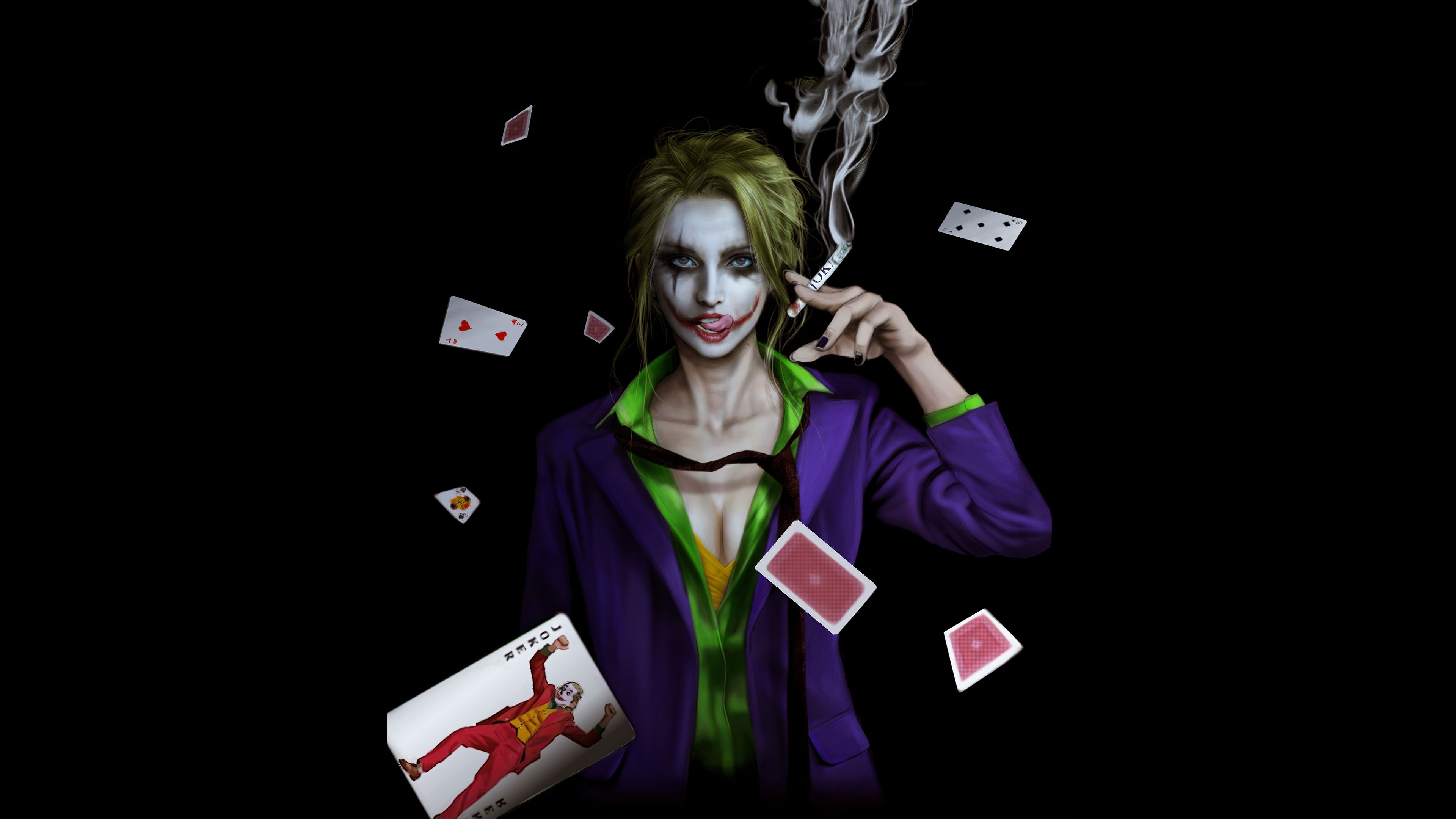 Joker Girl Smoking, HD Superheroes, 4k Wallpaper, Image