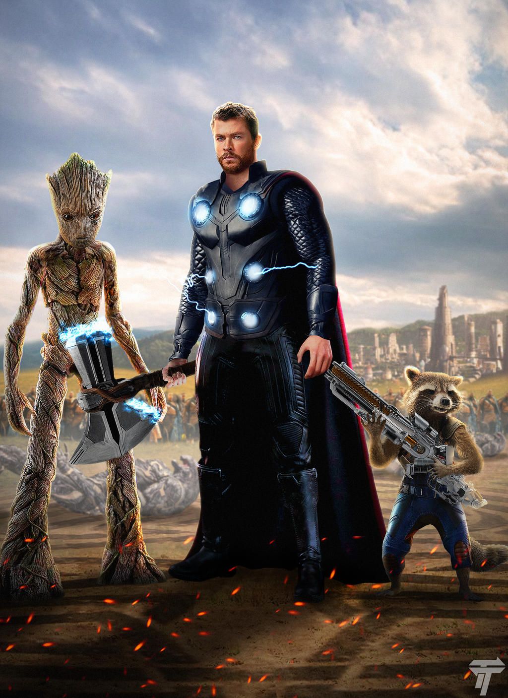 Free download Thor Rocket and Groot