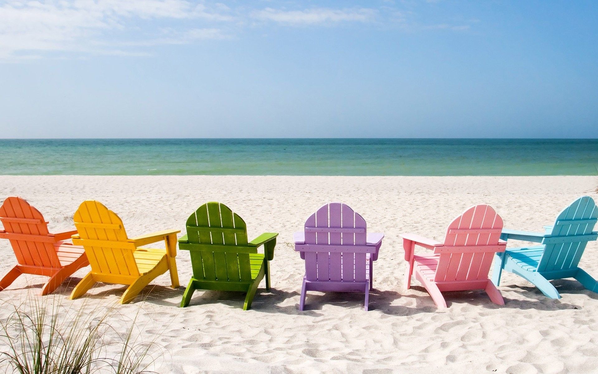 Chairs, Download Wallpaper, Sunbahting, Mobile, Beaches Summer