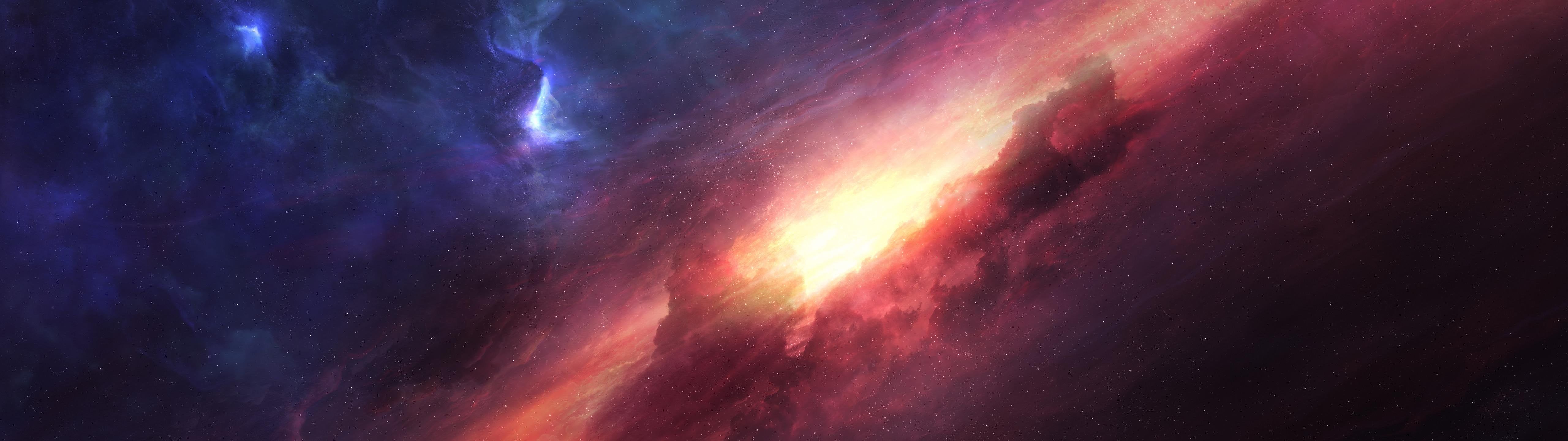 5120x1440] Space nebula cropped from 5K Pics : multiwall