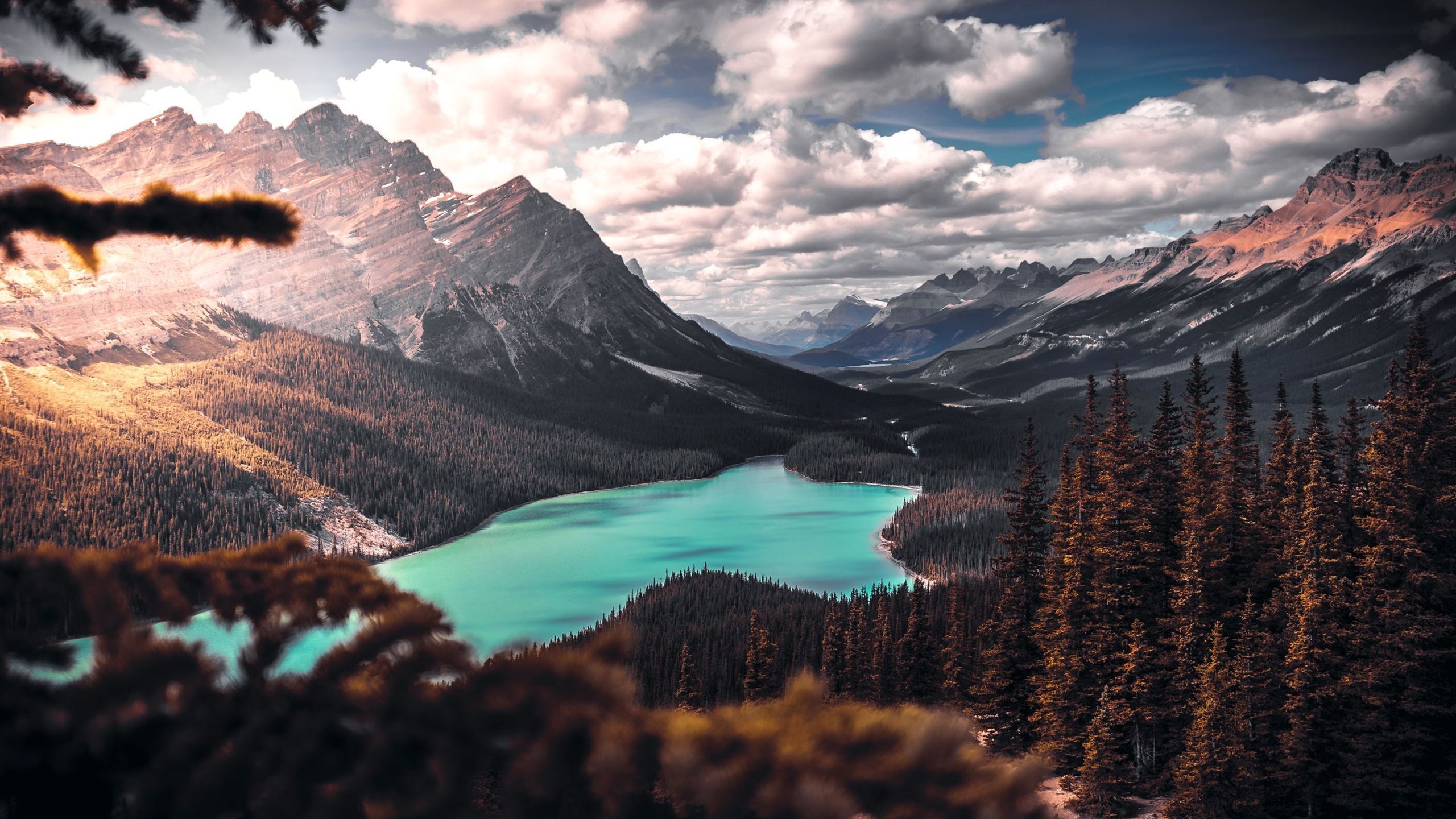 Lake, Mountain, Trees, Clouds, Scenic. Scenic landscape, Scenic