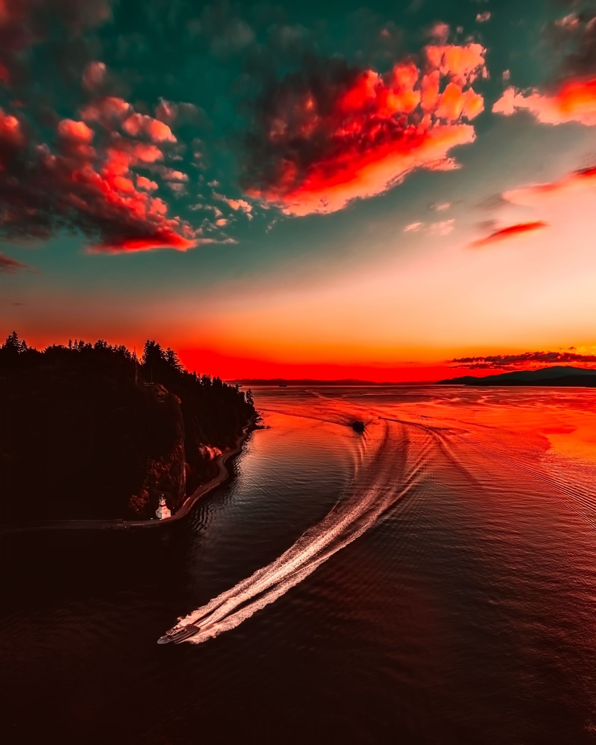 Sunset Sky Boat Wallpaper · HD Wallpaper