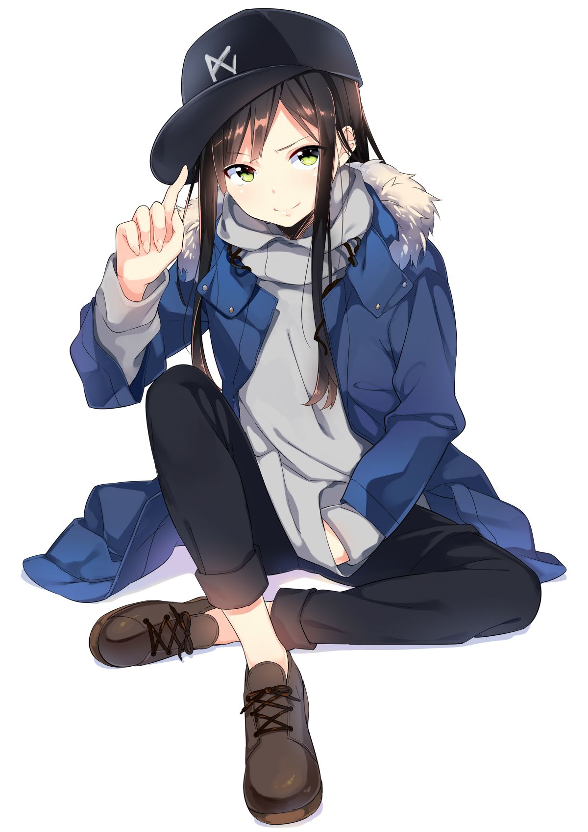 Anime Girl Wearing Fitted Hat Tomboy