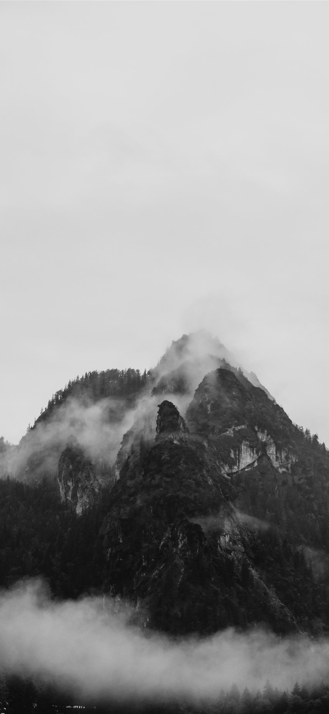 Mountain in the fog iPhone X Wallpaper Free Download