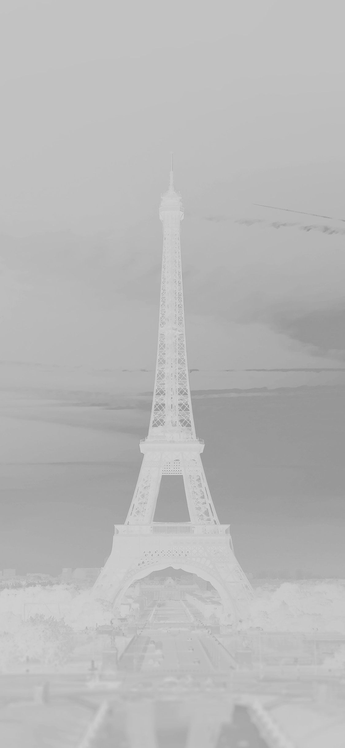 Eiffel tower france white iPhone X Wallpaper Free Download
