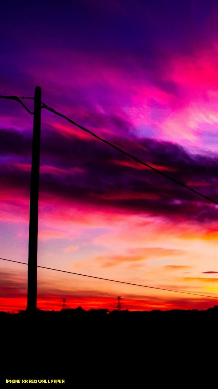 Wallpaper Sunset, red sky, clouds, wire 3840x2160 UHD 4K