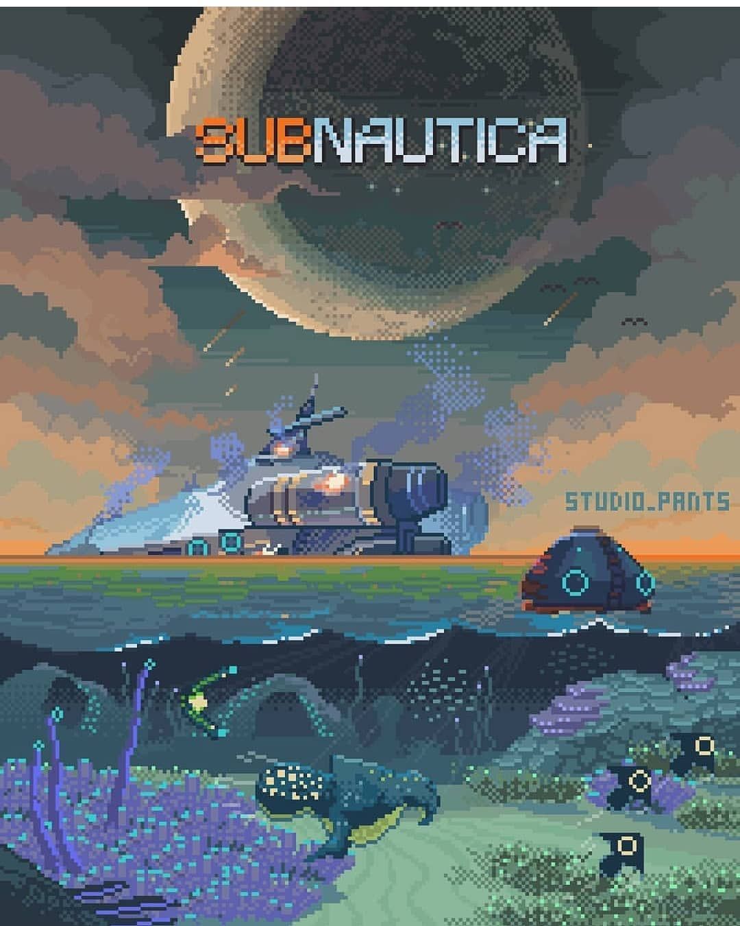Likes, 1 Comments Fanpage on Instagram: “#subnautica #subnauticagame #subna. Pixel art, Pixel art background, Art background