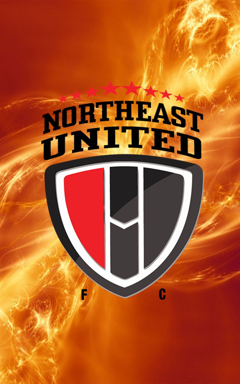 NorthEast United FC Logo Flame Free HD Mobile Wallpaper