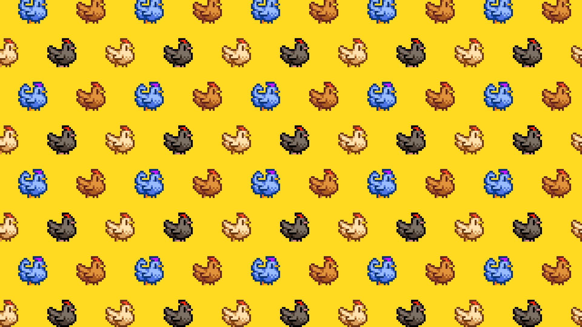 A wallpapers from the chickens of Stardew Valley! 