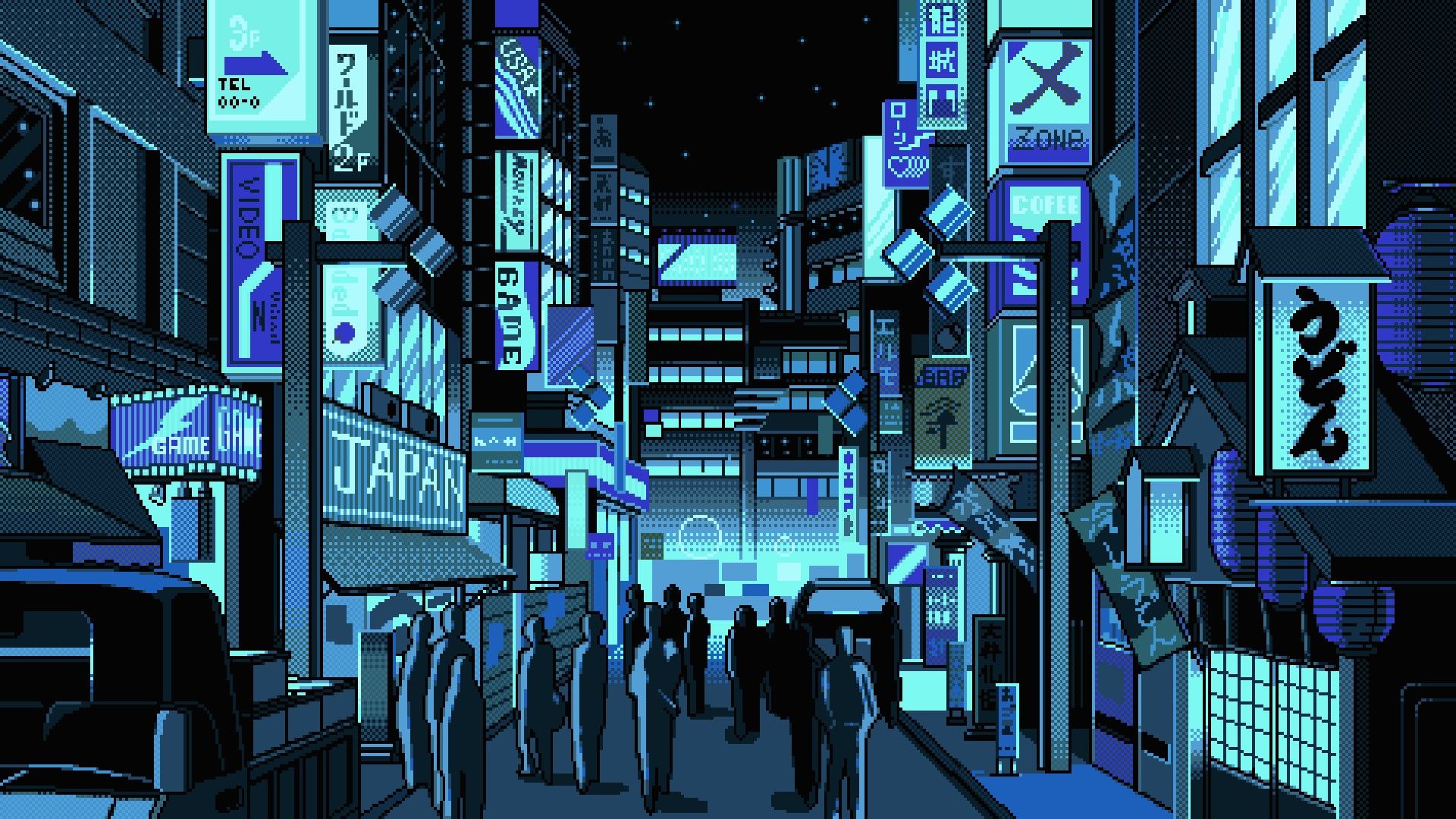 people, Japan, Pixel art, Street Wallpaper HD / Desktop