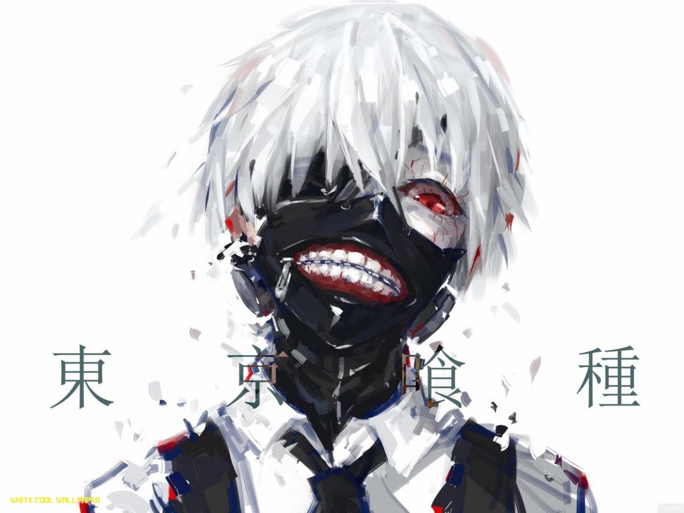 Cool Tokyo Ghoul Kaneki Ken Mask Wallpaper with white Hairs HD