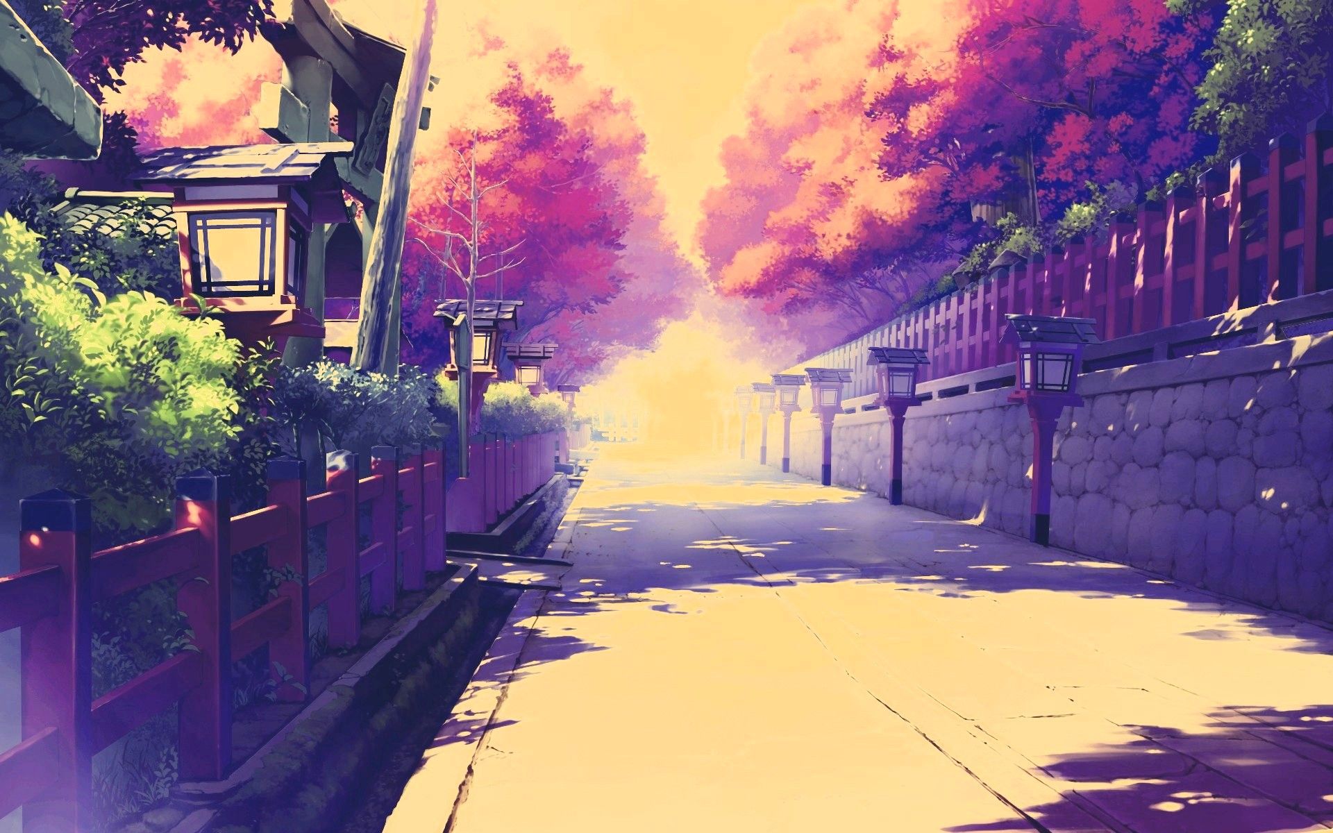 Anime Painted Street HD Wallpaper Wallpaper HD