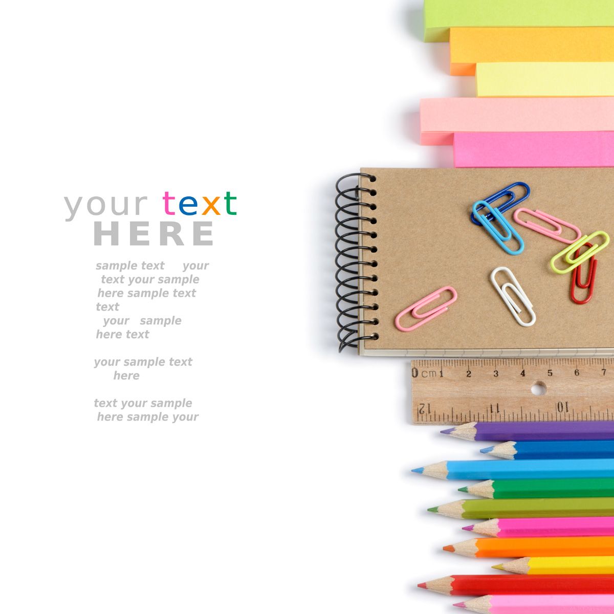Color Stationery Supplies Wallpaper