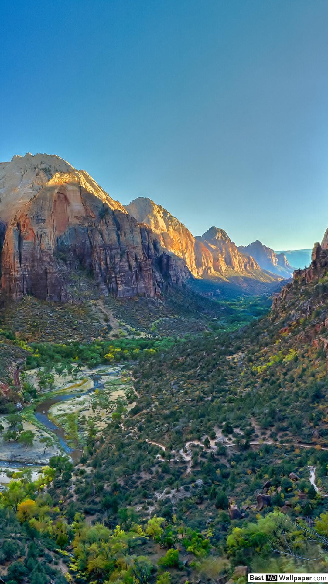 Zion national park, Bird's eye view HD wallpaper download