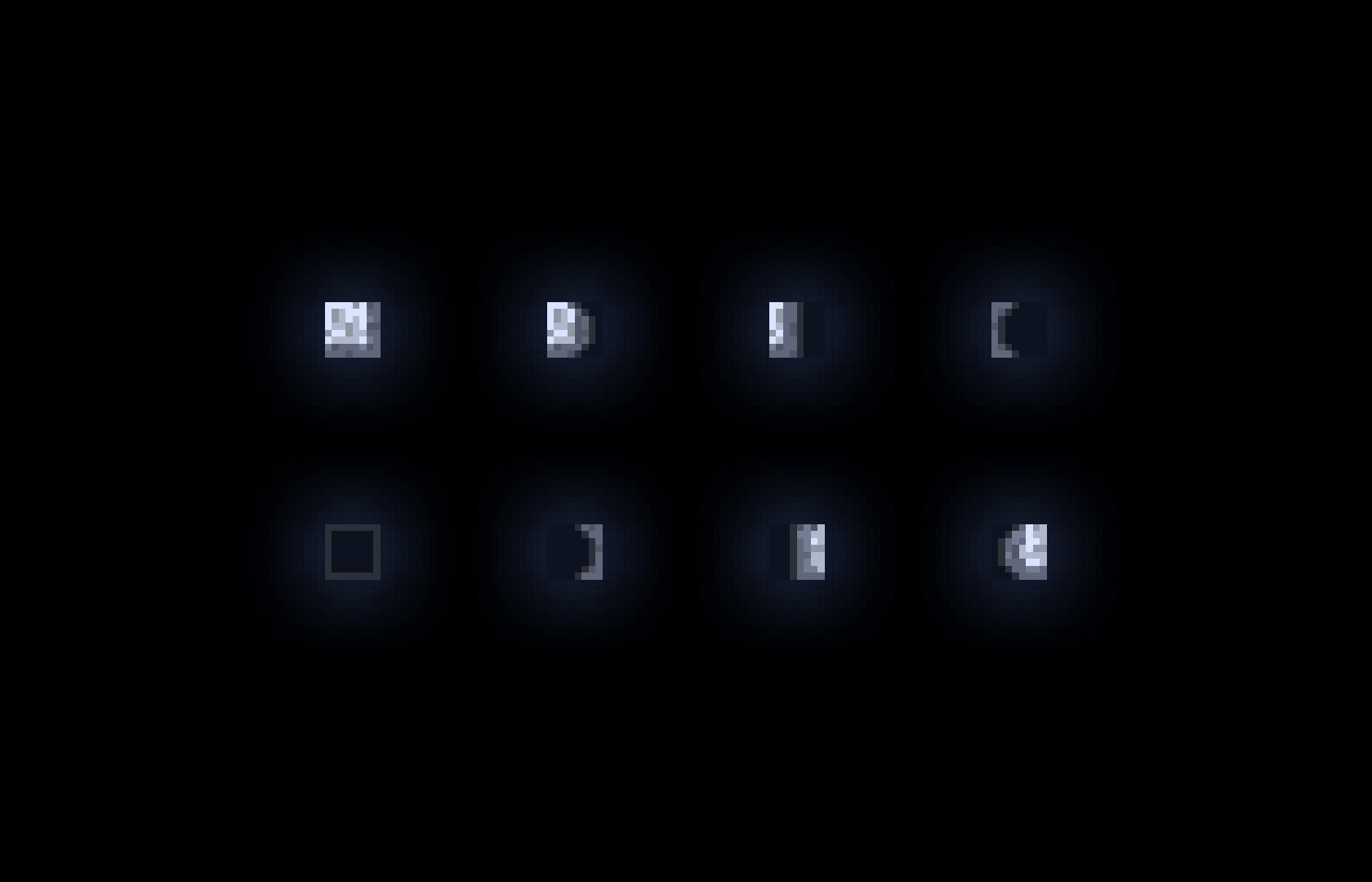 My minimal Minecraft moon phases wallpaper. Desktop and mobile