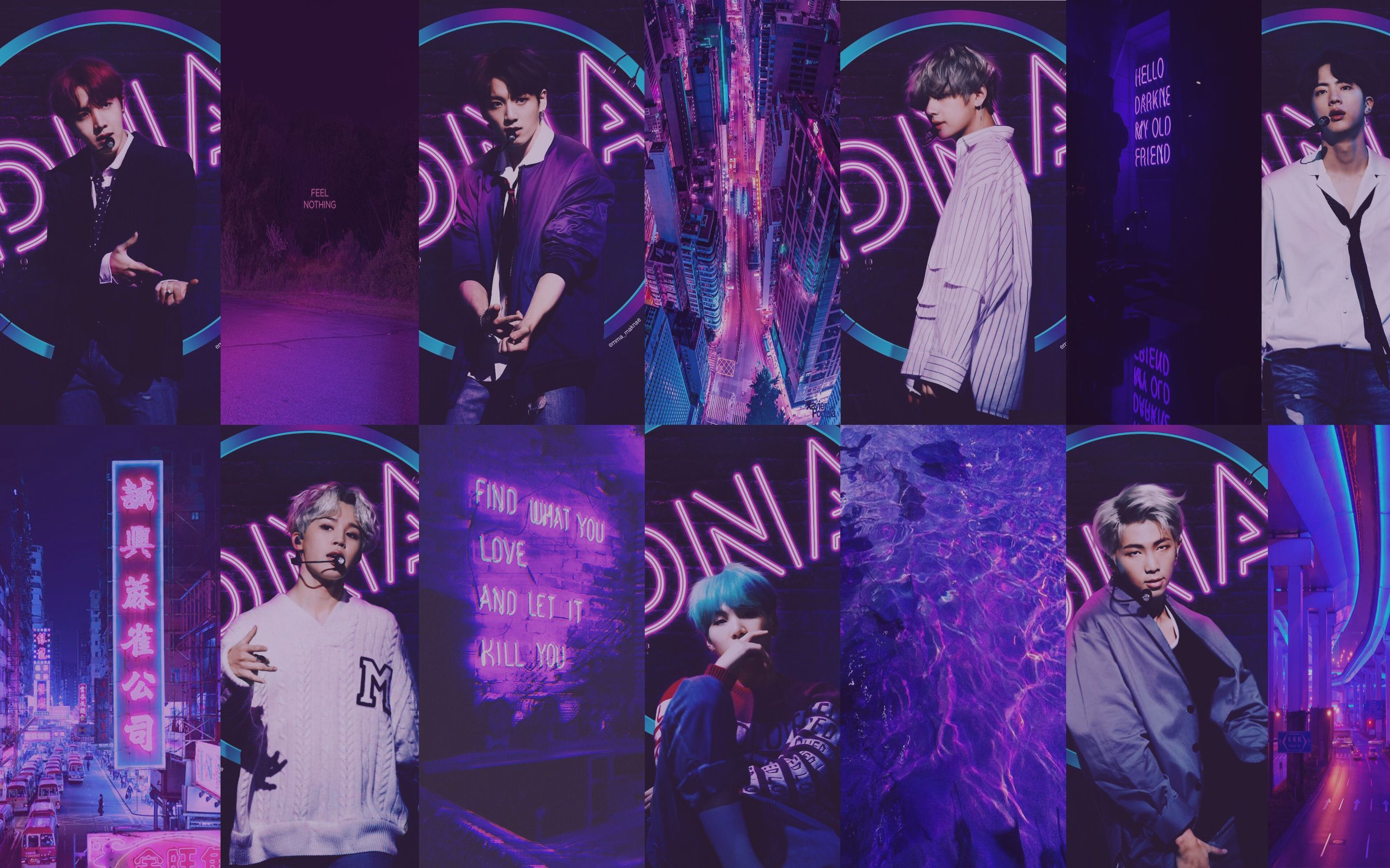 Download BTS Photoshoot Purple Aesthetic Wallpaper