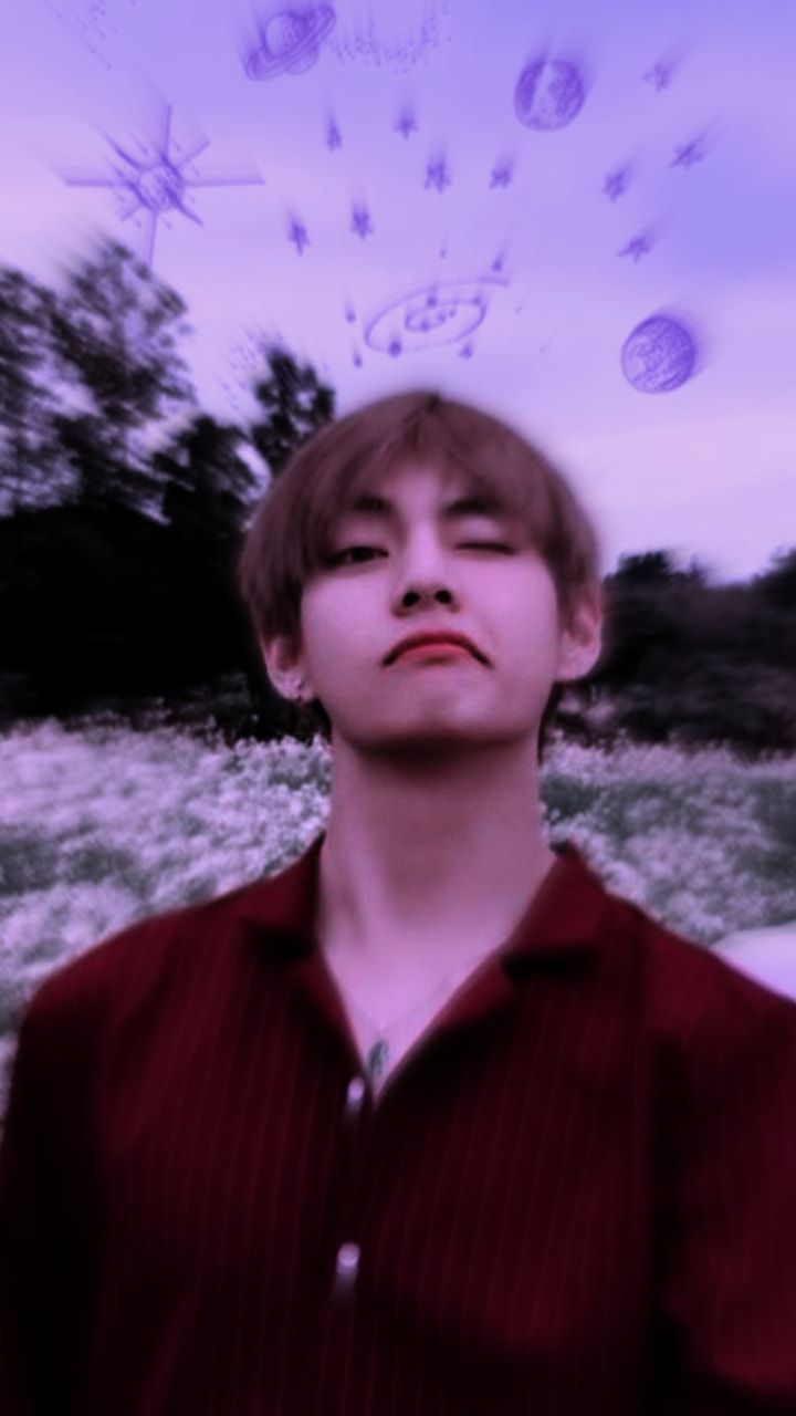 purple, bts, taehyung and wallpaper