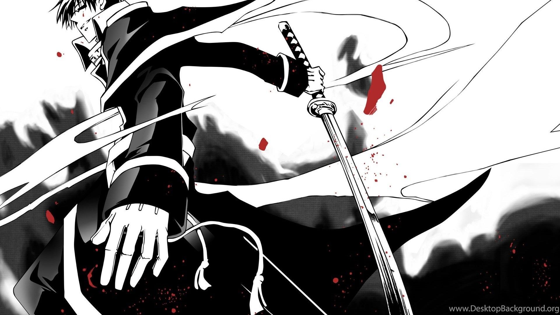 Anime Black And White Samurai HD Wallpaper (1) Desktop Background