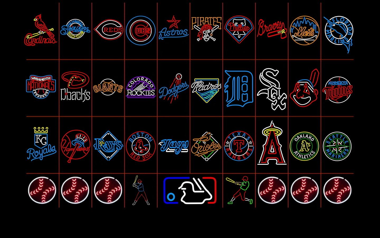 Free download HD MLB Neon Logos Desktop Wallpaper Ventubecom
