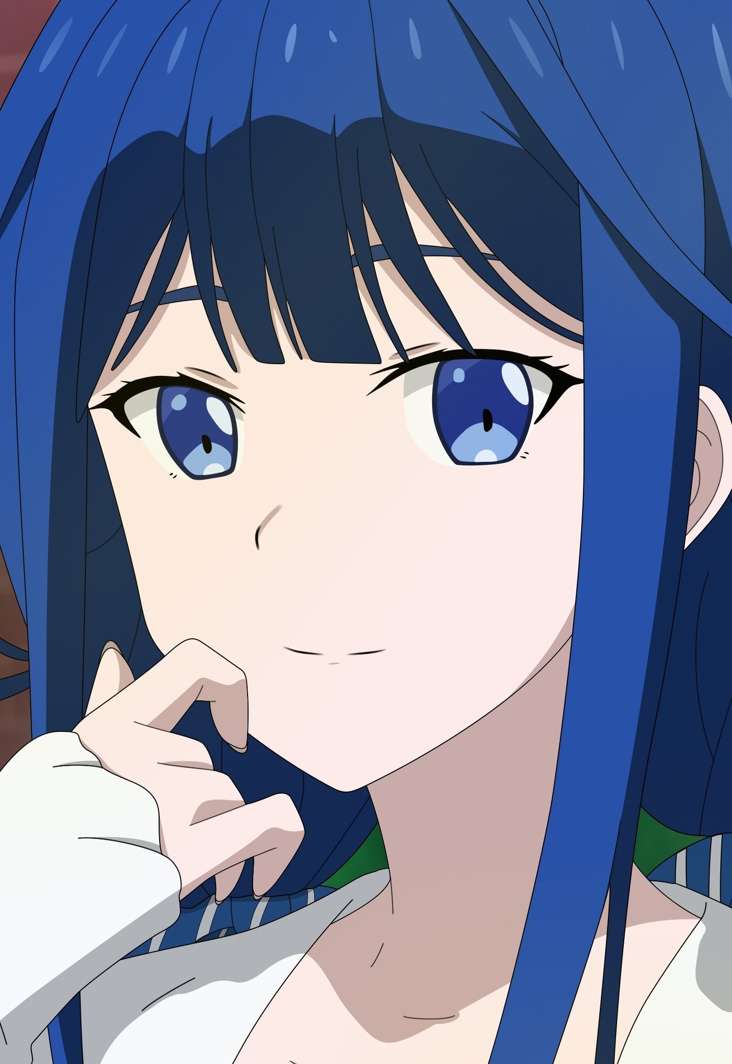 Download 1440x2960 wallpapers aki adagaki, cute, anime girl, blue
