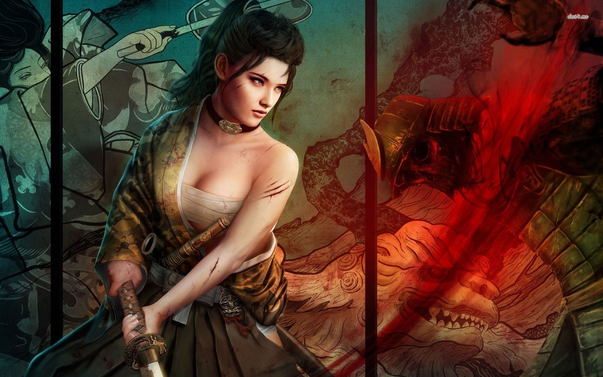 Samurai Girl Wallpaper