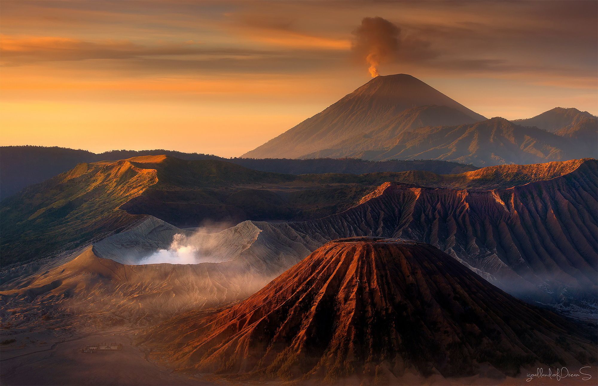 Wallpaper Indonesia, Java, Caldera Anger, Tengger, volcano, Bromo