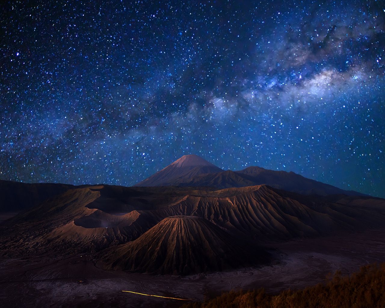 bromo, island, indonesia, the sky, volcano, night, java