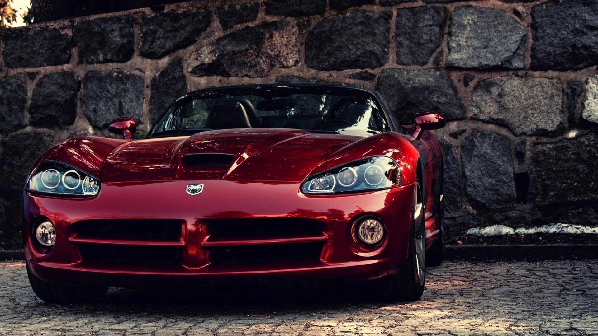 Download wallpaper 1920x1080 dodge viper, auto, red full hd, hdtv