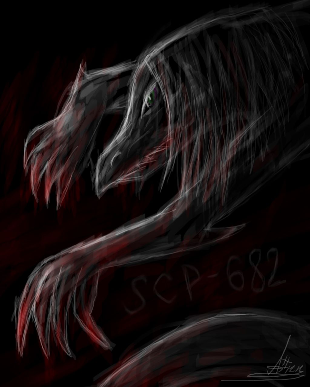 SCP-682  Scp 682, Scp, Dark creatures