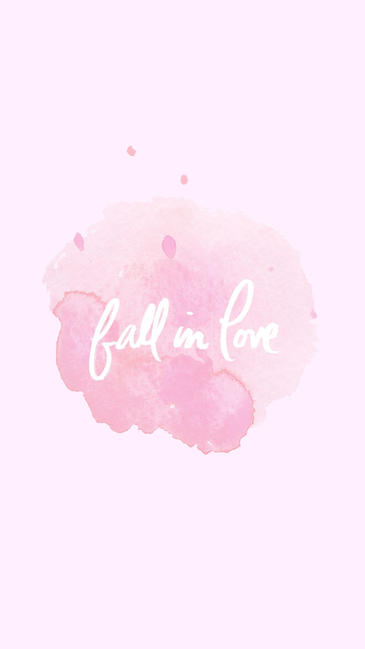 Free download Fall in love pastel pink watercolour phone wallpaper