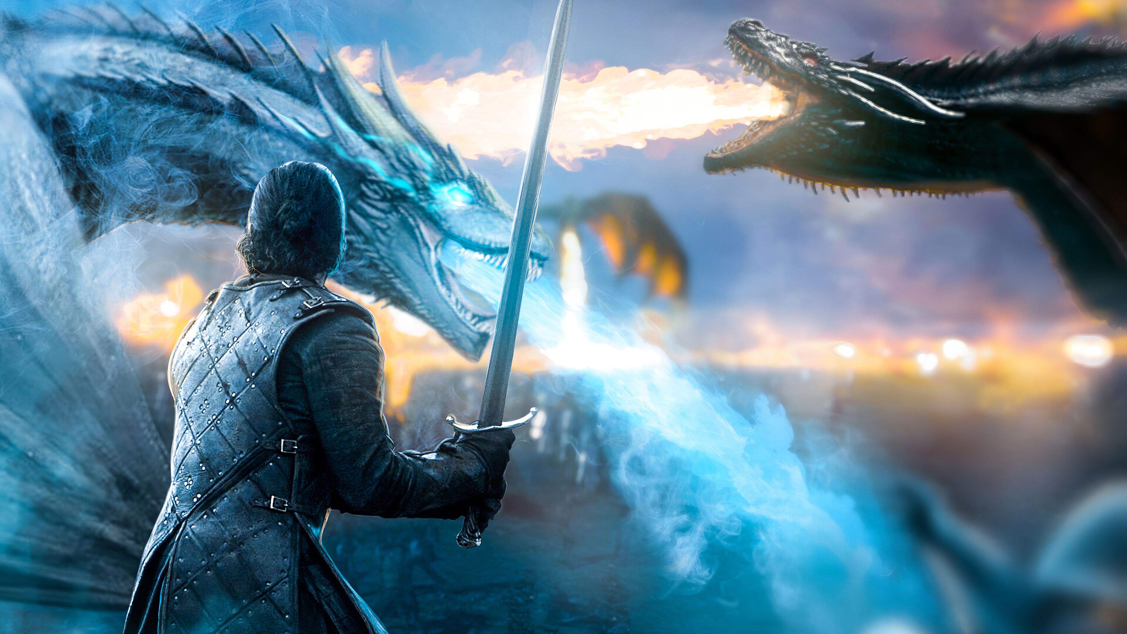 Jon Snow Game Of Thrones Dragon, HD Tv Shows, 4k Wallpaper