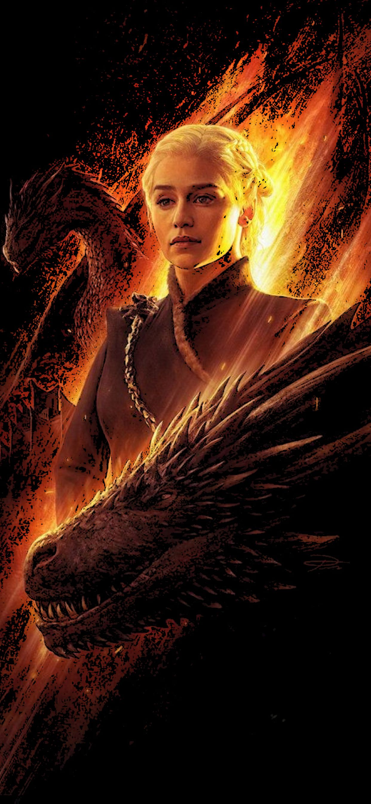 Daenerys and Dragons iPhone XS MAX Wallpaper, HD Artist