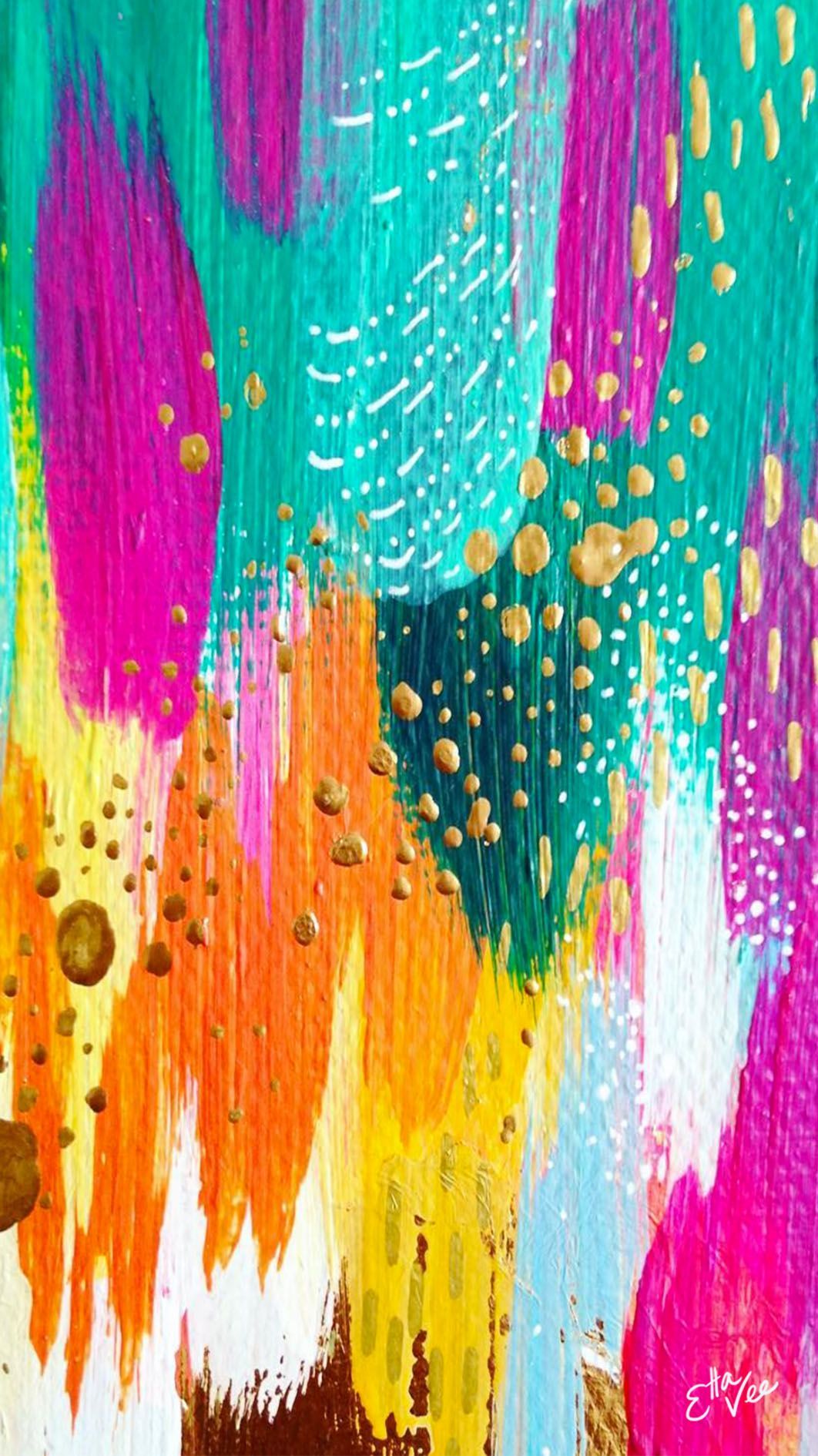 colourful brush strokes phone wallpaper by EttaVee. Acrylic painting inspiration, Paint splash background, Painting wallpaper