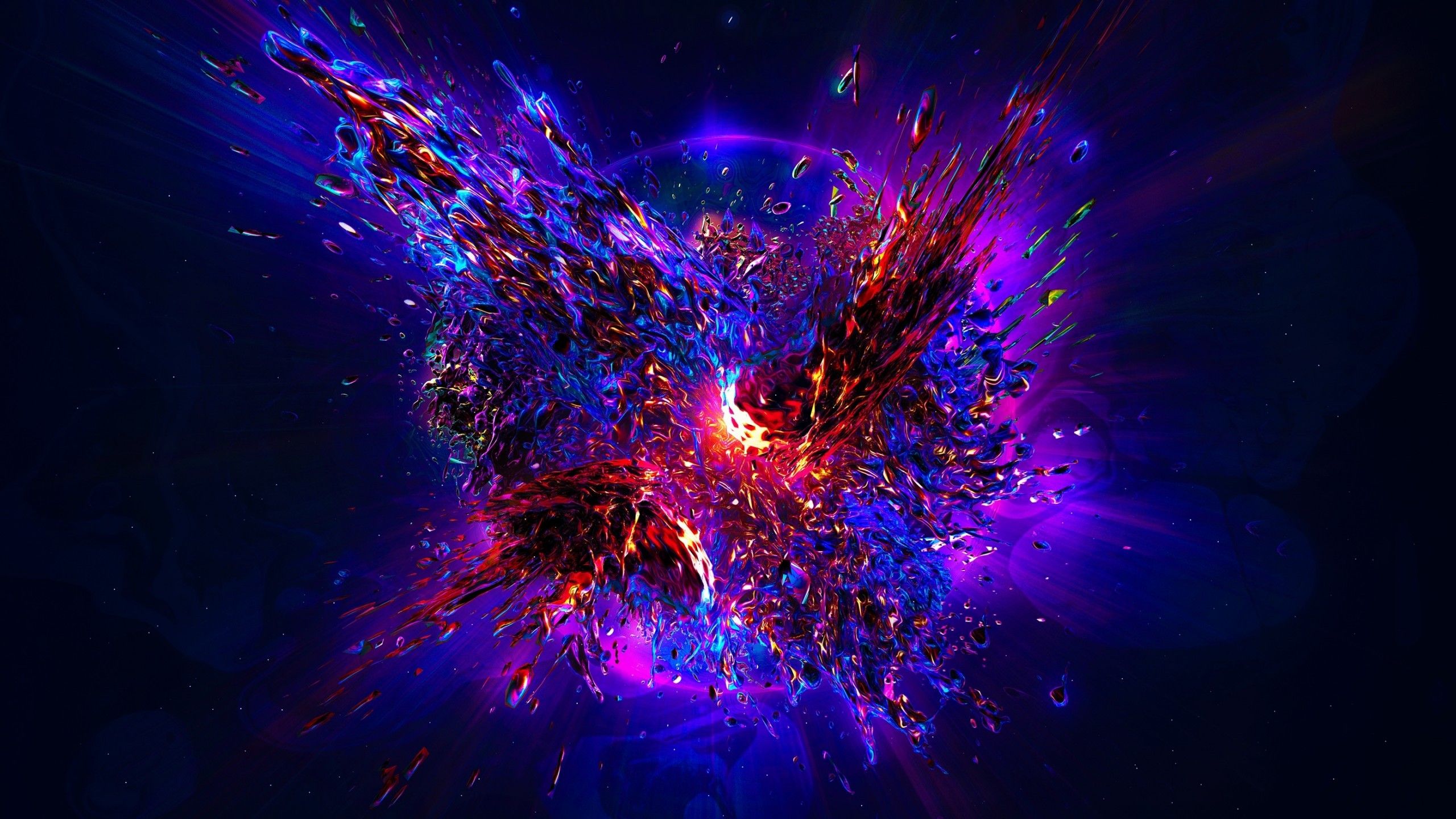 Download 2560x1440 Color Explosion, Purple Theme Wallpaper