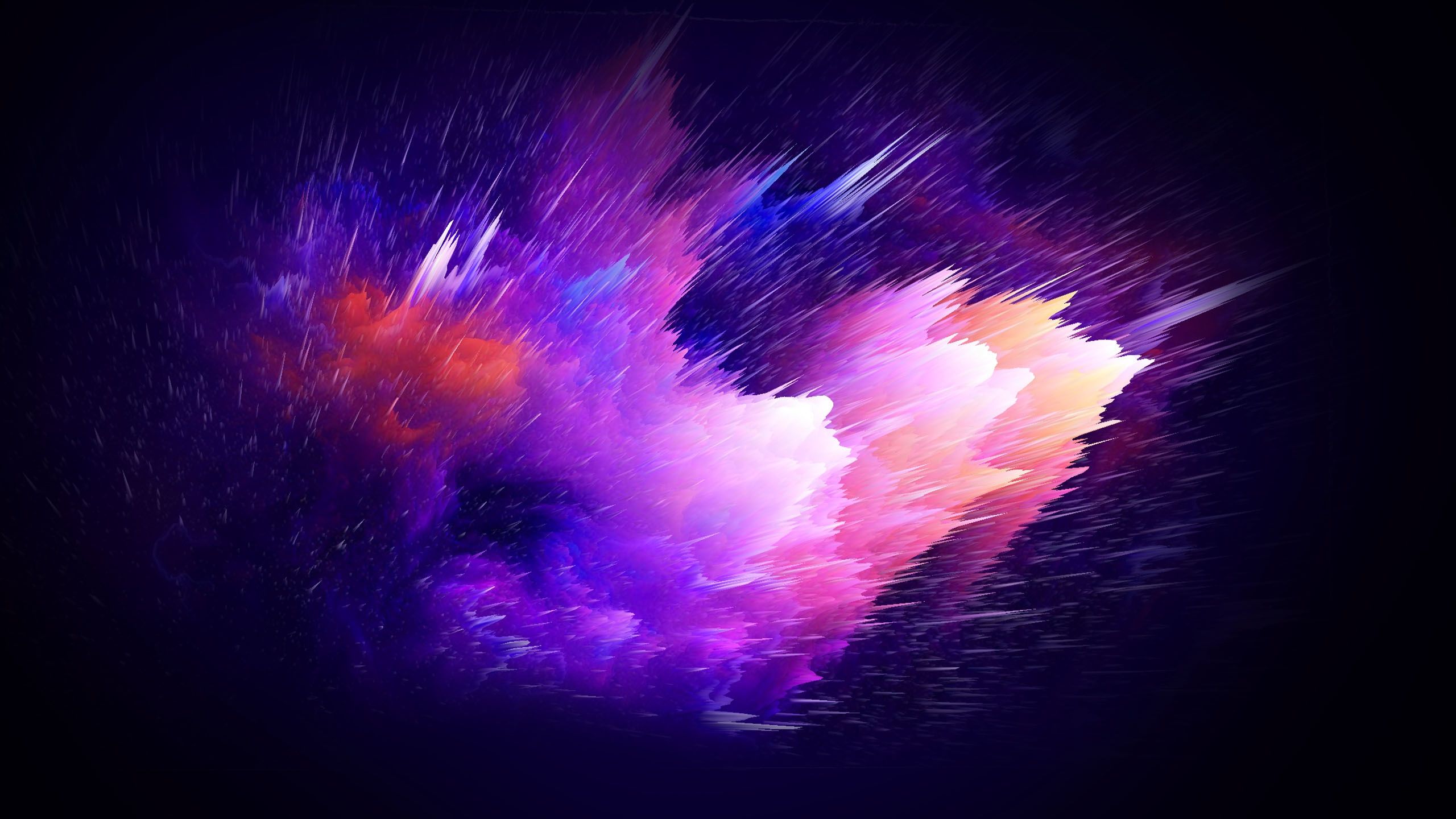 Download 2560x1440 Color Explosion, Particles, Cloud Wallpaper