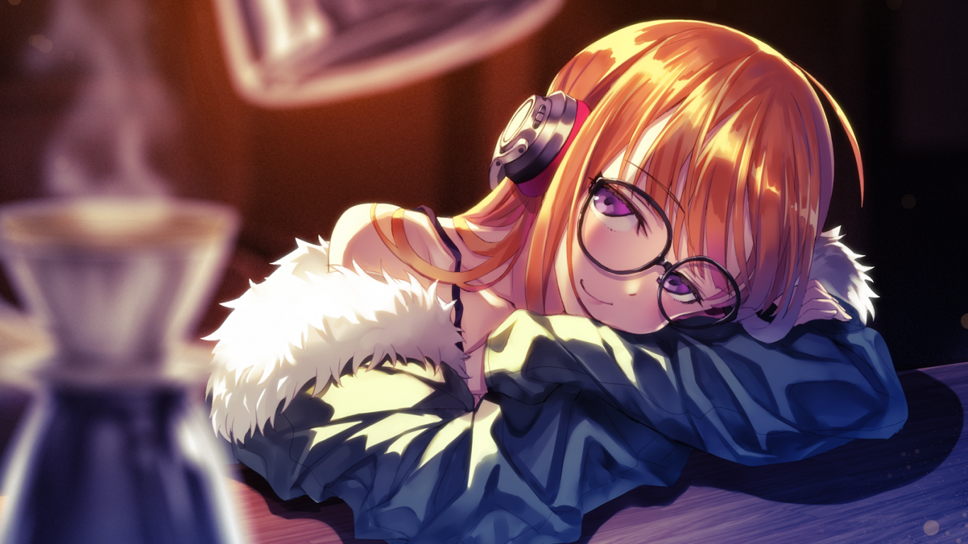 eyes, anime girls, glasses  4800x2400 Wallpaper 