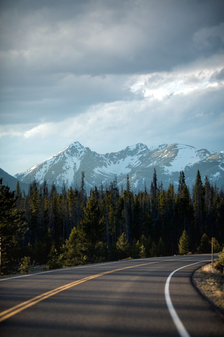 nature, Trees, Snow, Mountains, Road Wallpaper HD / Desktop
