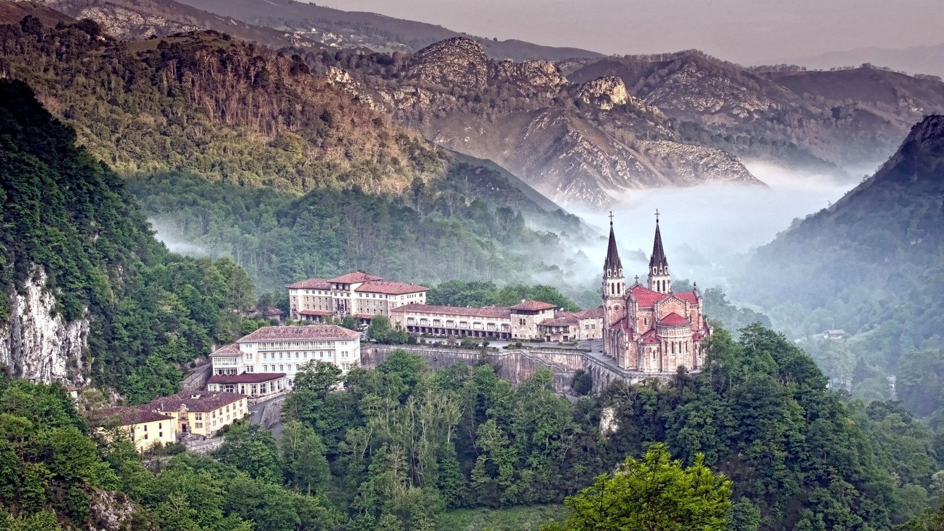 Download wallpaper 1920x1080 asturias, spain, ridge picos de