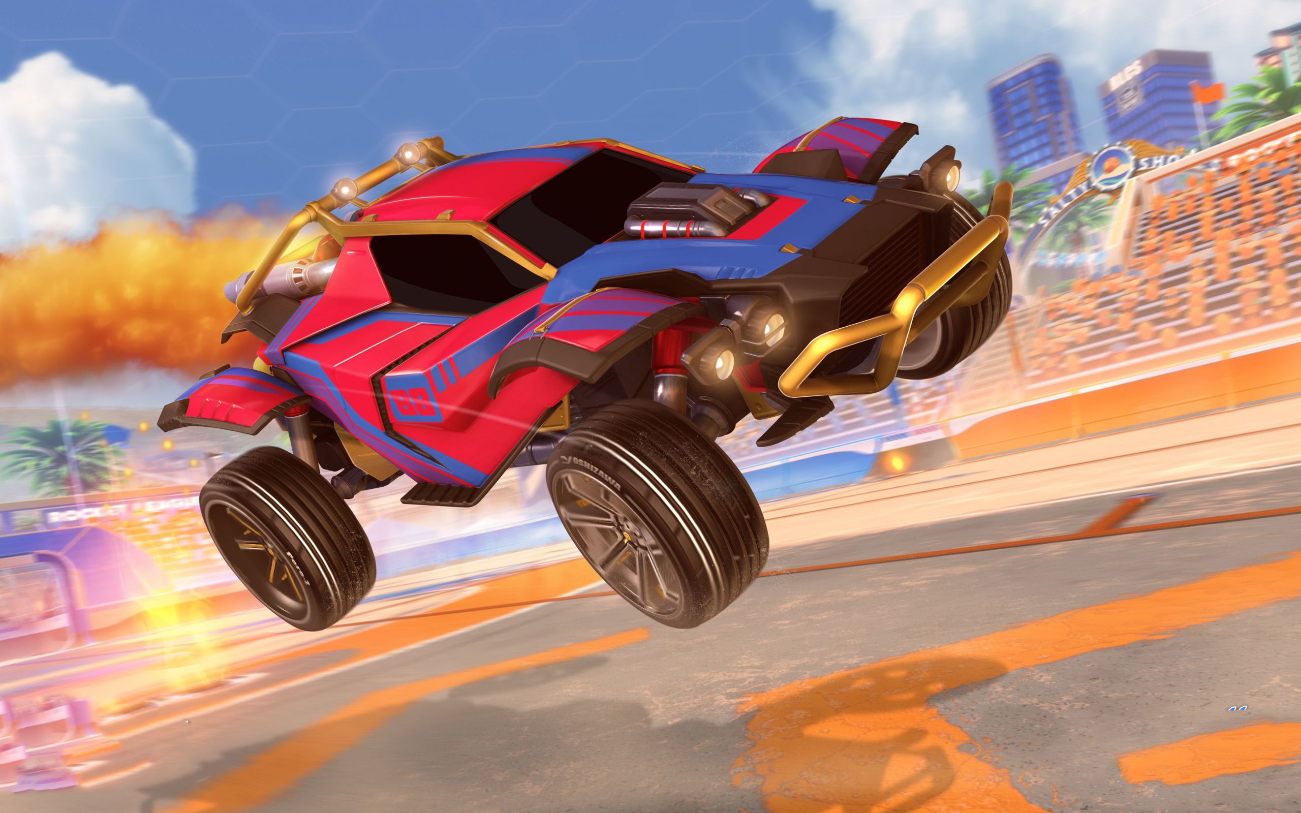 Download 2560x1600 wallpaper rocket league, race arena, video game